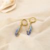 Boucles d’oreilles acier émail mini-créoles crevette 0326154 bleu