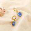 Boucles d’oreilles acier émail escargot de mer 0326155 bleu