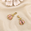 Breloque charm coccinelle acier inoxydable émail 0626047 rose