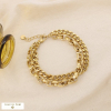 Bracelet double-rangs acier inoxydable intemporel 0226225 doré