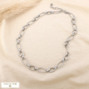 Collier chaîne acier inoxydable gros maillon ovale 0126192 argenté
