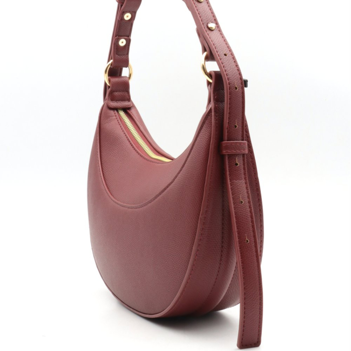 Sac porté épaule Flora&Co simili-cuir demi-lune 0925013 rouge bordeaux