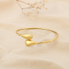 Bracelet jonc ouvert acier inoxydable goutte 0226081 doré