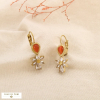 Boucles d’oreilles goutte acier strass verre coloré 0326145 orange