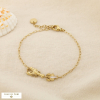 Bracelet marin homard acier inoxydable nacre 0226171 doré