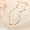 Collier acier inoxydable perle acrylique 0126163 doré