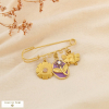 Broche épingle à nourrice acier pierre abeille fleur 0526061 violet