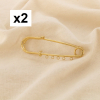 2 Broche épingle à nourrice acier inox pour charms 0526065 doré