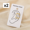 2 Bagues d'oreilles acier inoxydable minimaliste 0326164 doré
