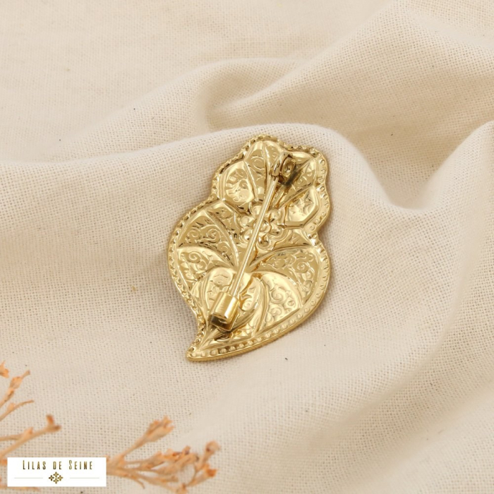 Broche épingle acier émail coeur esprit azulejo 0526053 bleu