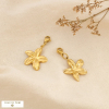 Breloque charm fleur stylisée acier inoxydable 0626051 doré