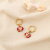 Boucles d’oreilles mini créoles acier émail poisson 0326174 rouge