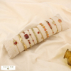 Ensemble 8 bracelets boème acier pierre strass 0226249 rouge bordeaux