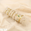 Ensemble 8 bracelets acier pierre strass résine 0226250 doré