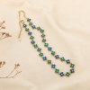 Collier acier inoxydable strass motif trèfle 0126185 bleu foncé