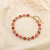 Bracelet acier inoxydable acrylique fleurs colorées 0226253 rose