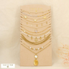10 colliers acier inoxydable pierres nacre perles de rocaille 0126212 blanc