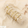 8 bracelets acier inoxydable nacre perles nacrées 0226256 blanc