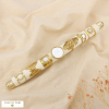 7 bagues réglables acier inoxydable nacre naturelle strass 0426090 blanc