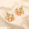 Boucles d’oreilles créoles acier fleur résine 0326134 jaune