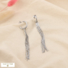 Boucles d'oreilles demi-créoles acier torsadé frange 0326183 argenté