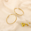 Boucles d'oreilles créoles plates acier 48mm 0326186 doré
