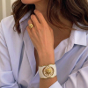 Bracelet manchette soleil lune ajourée acier émail 0226105