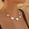 Collier acier inoxydable nacre organique 0126070