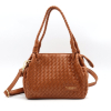 Sac cabas porté épaule Flora&Co simili-cuir tressé 0926505 cognac