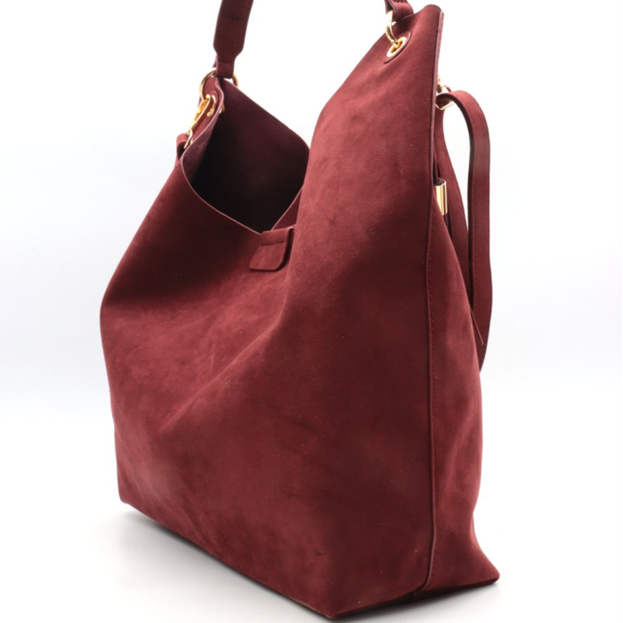 Sac Hobo Flora&Co simili-cuir daim pochette amovible 0926509 rouge bordeaux