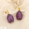 Boucles d’oreilles acier inoxydable résine marbré 0326187 violet