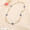 Collier acier inoxydable pierre coeur 0126220 bleu foncé