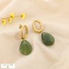 Boucles d’oreilles acier résine marbrée maillons 0326140 vert