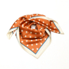 Carré satin motif à pois touché soie polyester 0726515 cognac