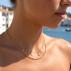Collier acier double rang soleil lune étoile croix 0126034