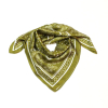 Carré satin bandana floral touché soie polyester 0726516 vert kaki