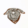 Carré satin imprimé léopard touché soie polyester 0726518 marron
