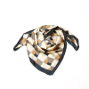 Carré satin motif géométrique touché soie polyester 0726543 taupe