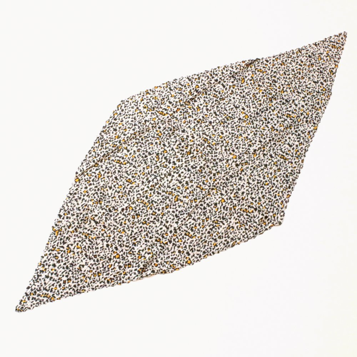 Foulard satin plissé imprimé léopard polyester 0726522 marron