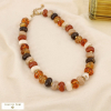 Collier acier inoxydable résine marbrée multicolore 0126538 marron
