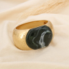 Bracelet jonc ouvrable métal martelé résine marbrée 0226510 vert kaki