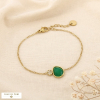 Bracelet acier inox pierre colorée facettée strass 0226168 vert