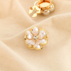 2 Cache-boutons fleur métal strass acrylique 0626509 bleu foncé