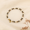 Bracelet élastique acier pierres nacre multicolore 0226569 marron