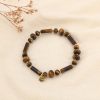 Bracelet élastique acier pierres style œil de tigre 0226567 marron