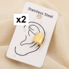 2 Bagues d'oreilles acier inoxydable structuré 0326535 doré