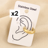 2 Bagues d'oreilles Ear cuffs acier anneau épais 0326532 doré