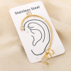 Ear cuff contour d'oreille acier strass multirangs 0326526 doré