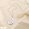 Collier SAUTOIR acier inox ovale ajouré structuré 0126502 argenté