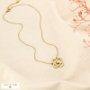 Collier acier inoxydable pendentif fleur strass 0126521 doré